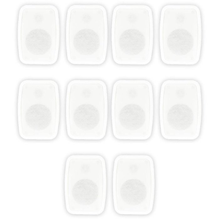 Theater Solutions TS4ODW Indoor or Outdoor Speakers Weatherproof Mountable White 5 Pair Pack