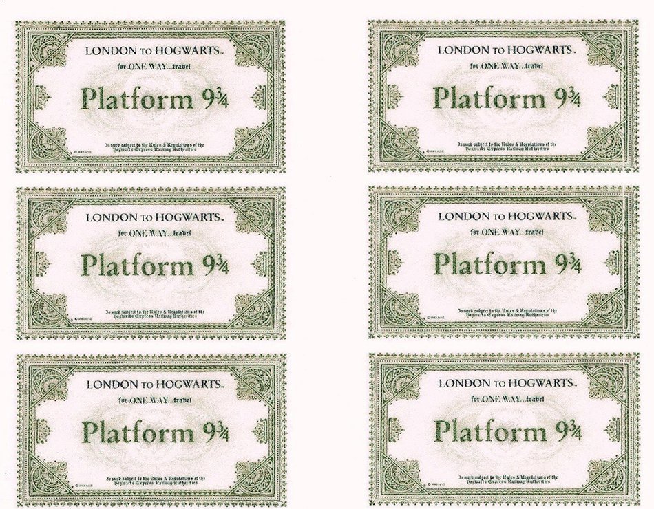 12 Miniature Edible Harry Potter Hogwarts Express Train Tickets for Cookies, Cakes or Brownie Toppers N4