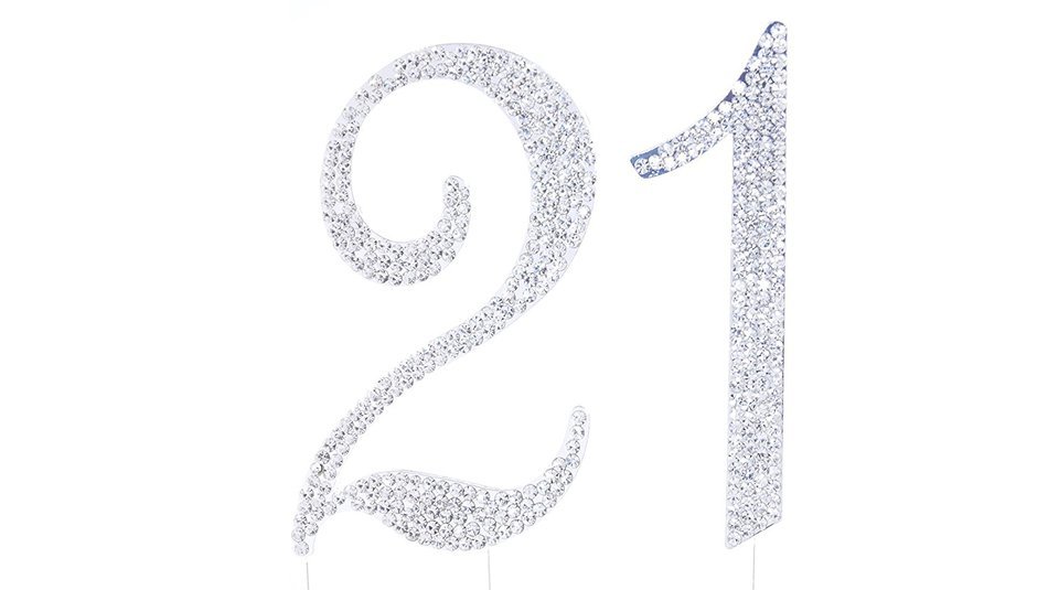 Number 2 Rhinestone Crystal Cake Topper Silver, Numbers, Letters for Wedding, Birthday, Anniversary, Party. Shine... N52