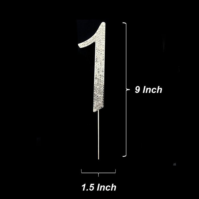 Number 2 Rhinestone Crystal Cake Topper Silver, Numbers, Letters for Wedding, Birthday, Anniversary, Party. Shine... N57