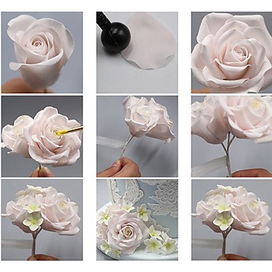 Sher Sugar Fondant Flowers Die Tools Accessories Oval Foam Flower Shape Cake Decorating,Set of 20 N3