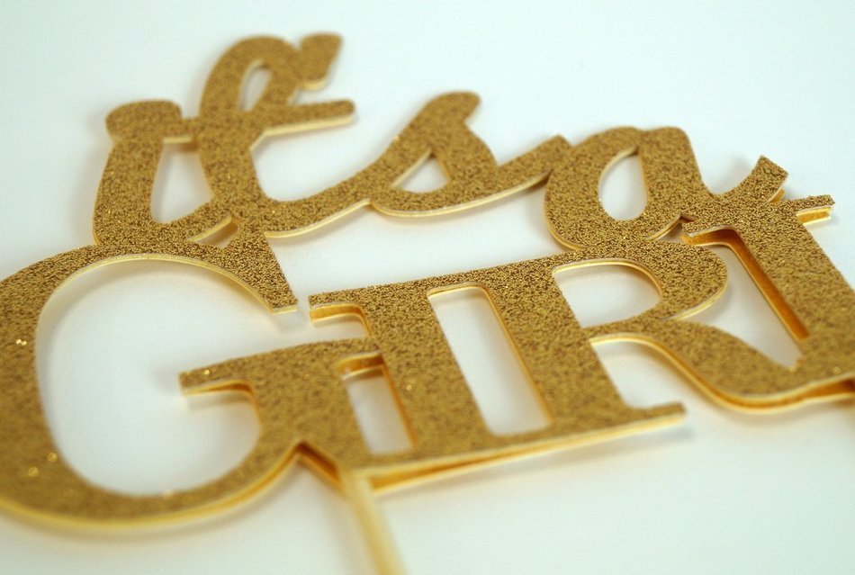 All About Details Gold It's-a-girl Cake Topper N2