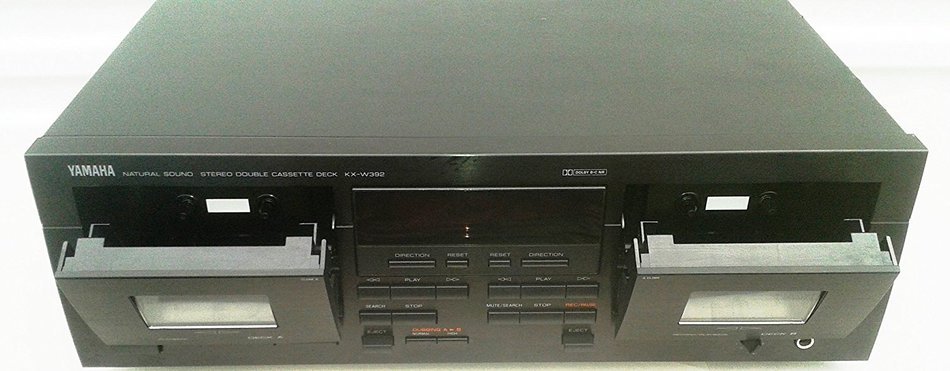 Yamaha KX-W392 Recordable Auto Reverse Dual Cassette Tape Deck with Complete with AV Cables and Online Instruction... N7