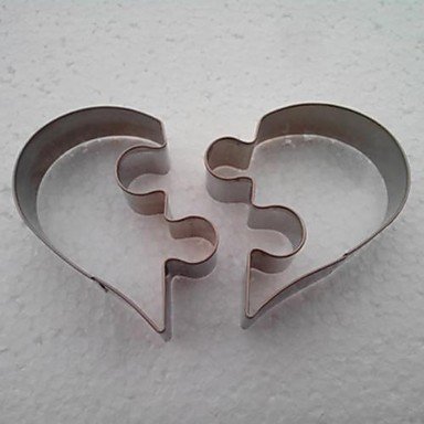 Y&XL&H Valentine's Love Heart to Heart Jigsaw Shape Cookie Cutter, Stainless Steel