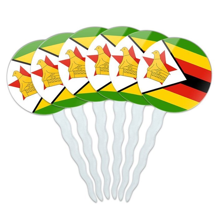 Set of 6 Cupcake Picks Toppers Decoration Country National Flag T-Z - Turkey National Country Flag N23