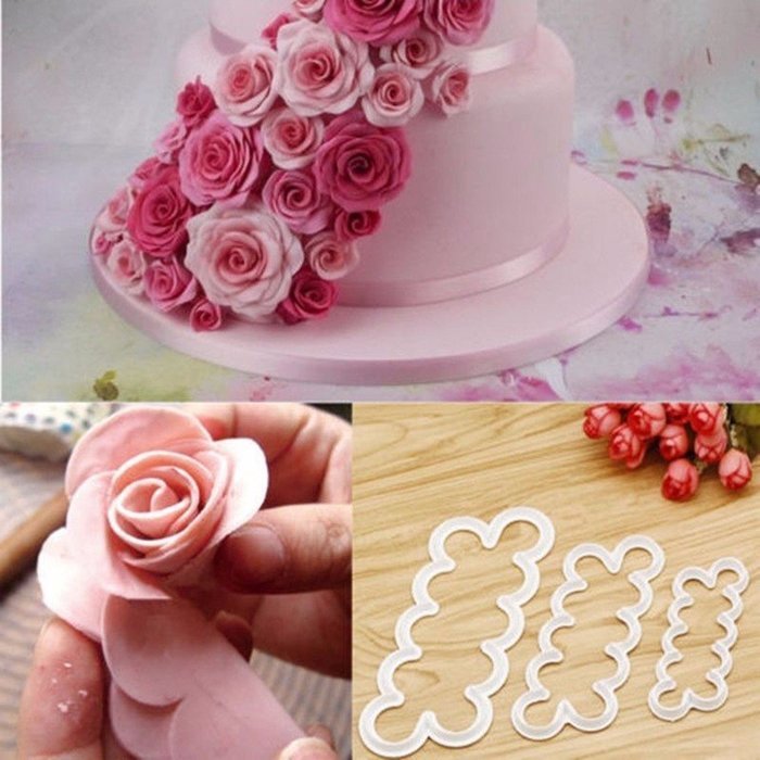 MAXGOODS Popular 3D Rose Flower Fondant Cake Chocolate Sugarcraft Mould Decor Mold N4