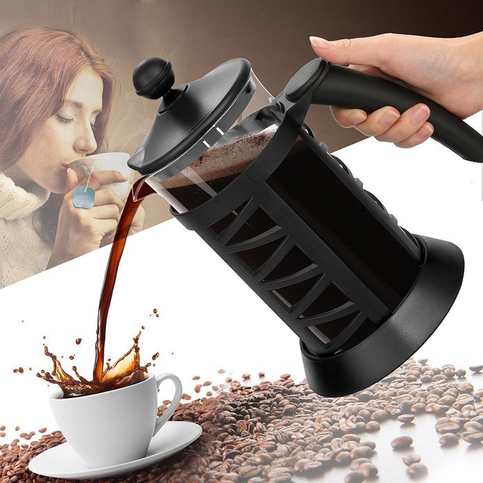 Homdox French Press Glass and PP Plastic Coffee Maker, 8 Coffee Cups (1 Liter), 34oz N8
