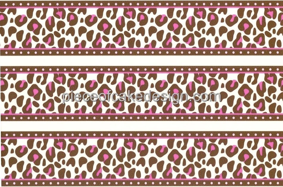 Pink Cheetah Print Cake Border ~ Edible Icing Image Cake Topper