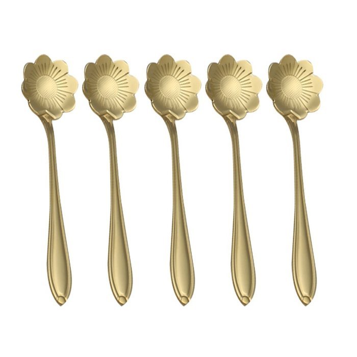 Coffee Scoops, Stainless Steel Tableware Creative Sunflower Flower Pattern Coffee Spoons Stirring Spoon Sugar... N16