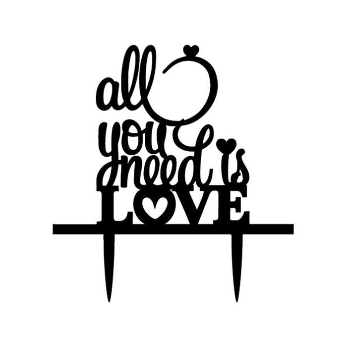Art Words Wedding Cake Topper N4