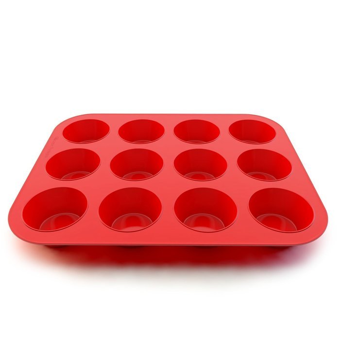 E-Light 12 Cup Silicone Muffin & Cupcake Baking Pans, Non-Stick, Easy To Clean, Oven / Microwave / Dishwasher... N5
