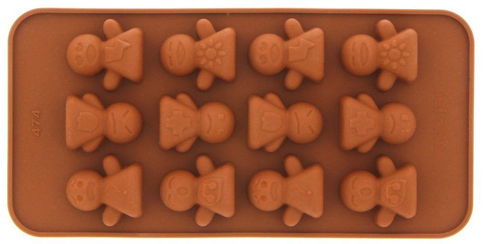 Le Juvo Chocolate Silicone Molds - Happy Faces, Figures, Fuits, Kids Toys, 4 Piece N4