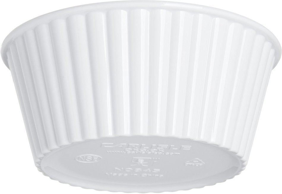 Carlisle 084502 SAN Fluted Ramekin, 4.5-o.z Capacity, 1.50 x 3.50", White (Case of 48) N6