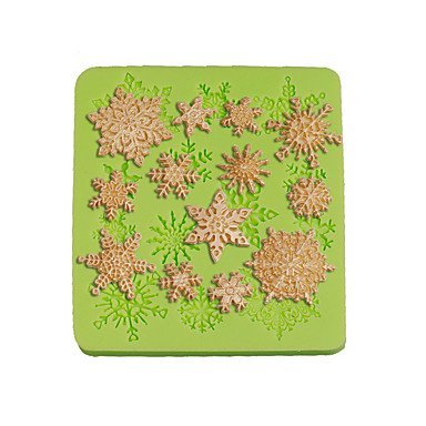 Sher Christmas Snowflake Silicone Mold Chocolate Fondant Cake Decorating Tools for Cupcake Candy Chocolate Clay...