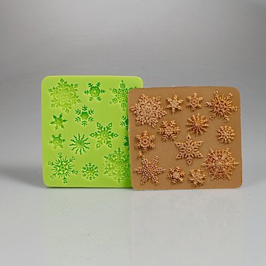 Sher Christmas Snowflake Silicone Mold Chocolate Fondant Cake Decorating Tools for Cupcake Candy Chocolate Clay... N2