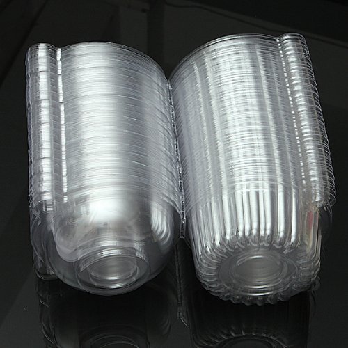UR Bakeware 100Pcs Round Clear Cupcake Muffin Cookie Food Box Holder Container N6