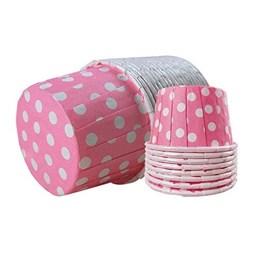 Mikey Store, New 50pcs High Temperature Resistant Baking Cakes Dot Bead Cups (Colorful) N13