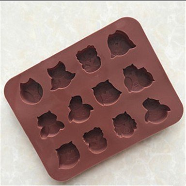 Y&XL&H 12 Holes Silicone Owl Cake Decor Mould Candy Cookies Chocolate Mold Reusable Ice Sugar Mold N3