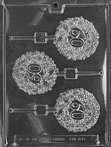60th Lollipop Chocolate Candy Mold - 3 Count