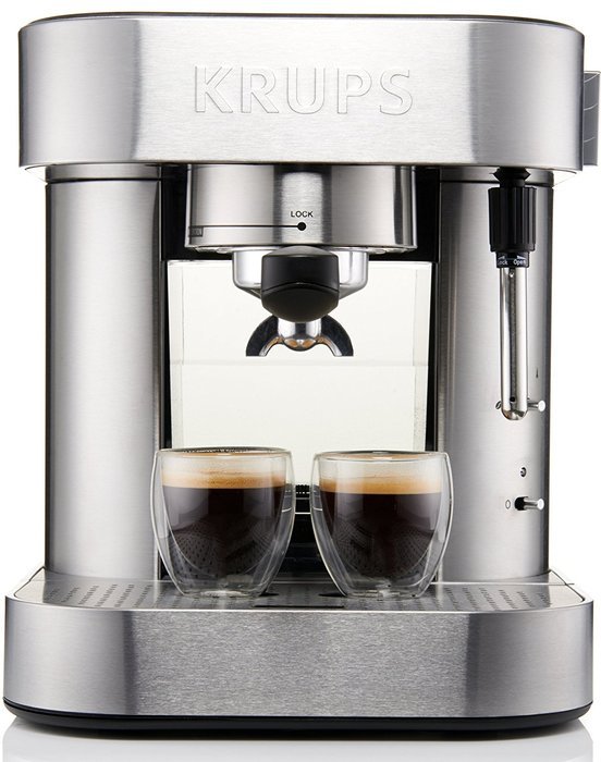 KRUPS XP6010 Pump Espresso Machine with Thermo Block System and Stainless Steel Housing, Silver N4