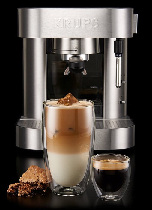 KRUPS XP6010 Pump Espresso Machine with Thermo Block System and Stainless Steel Housing, Silver N7