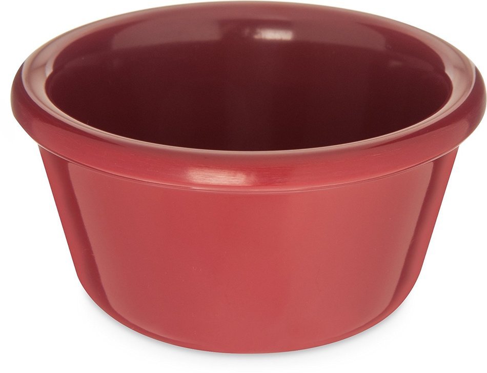 Carlisle S28558 Melamine Smooth Ramekin, 4 oz Capacity, 1.43" Height, Roma Red (Case of 48)