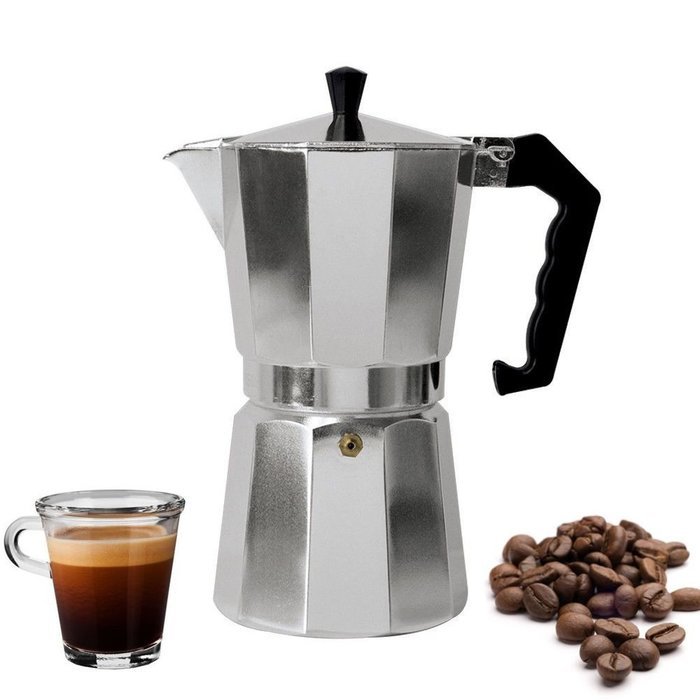 240ml Kitchen Aluminum Stovetop Moka Pot Italian Espresso Maker Percolator, Dark Green N12