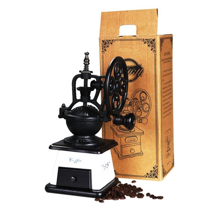 ASAPS Vintage Coffee Grinder (Black+White) N2