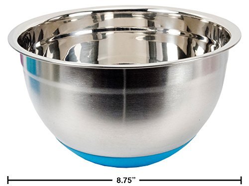 Stainless Steel Non-Slip Mixing Bowl with Silicone Bottom (8.5" (3QT))