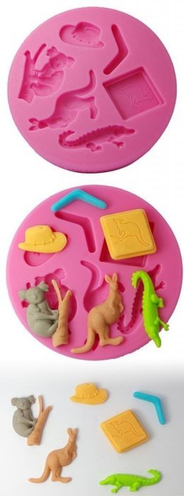FOUR-C Silicone Mold Fondant and Gum Paste Mould Color Pink N2
