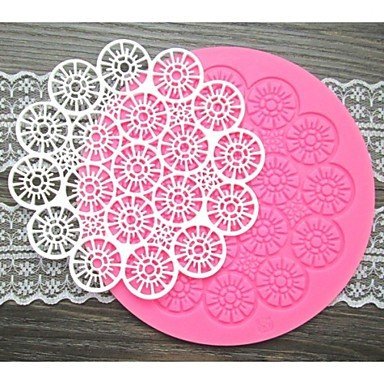Sher Round Flower Lace Shaped Fondant Cake Chocolate Silicone Mold/Decoration Tools N3