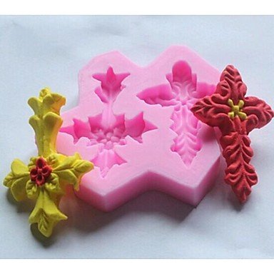 Y&XL&H Double-cross Leaves Shaped Fondant Cake Chocolate Silicone Mold N2