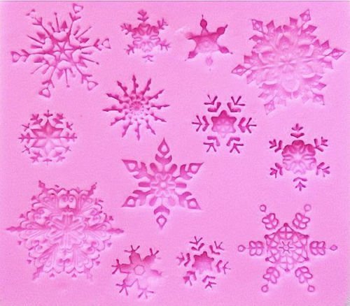 Baking Mould Lace Snowflakes 13 Cavity Silicone Mold for Fondant Gum Paste Chocolate Candy Cupcake Ice Cube Tray... N2