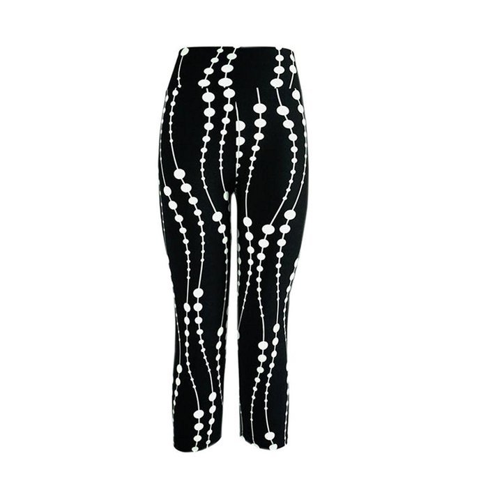 PHOTNO High Waist Fitness Yoga Sport Pants Printed Stretch Cropped Leggings N15