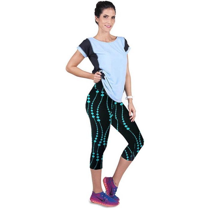PHOTNO High Waist Fitness Yoga Sport Pants Printed Stretch Cropped Leggings N18