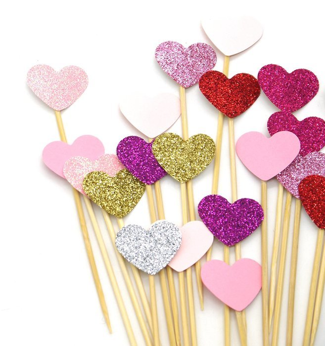 PuTwo 20 Counts Wedding Cake Decorating Frozen Cupcake Toppers Toothpicks, Sliver/Blue/Snow N39