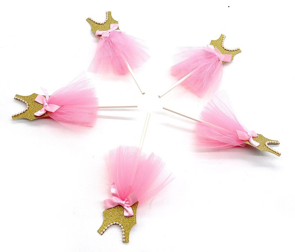 PuTwo 20 Counts Wedding Cake Decorating Frozen Cupcake Toppers Toothpicks, Sliver/Blue/Snow N50