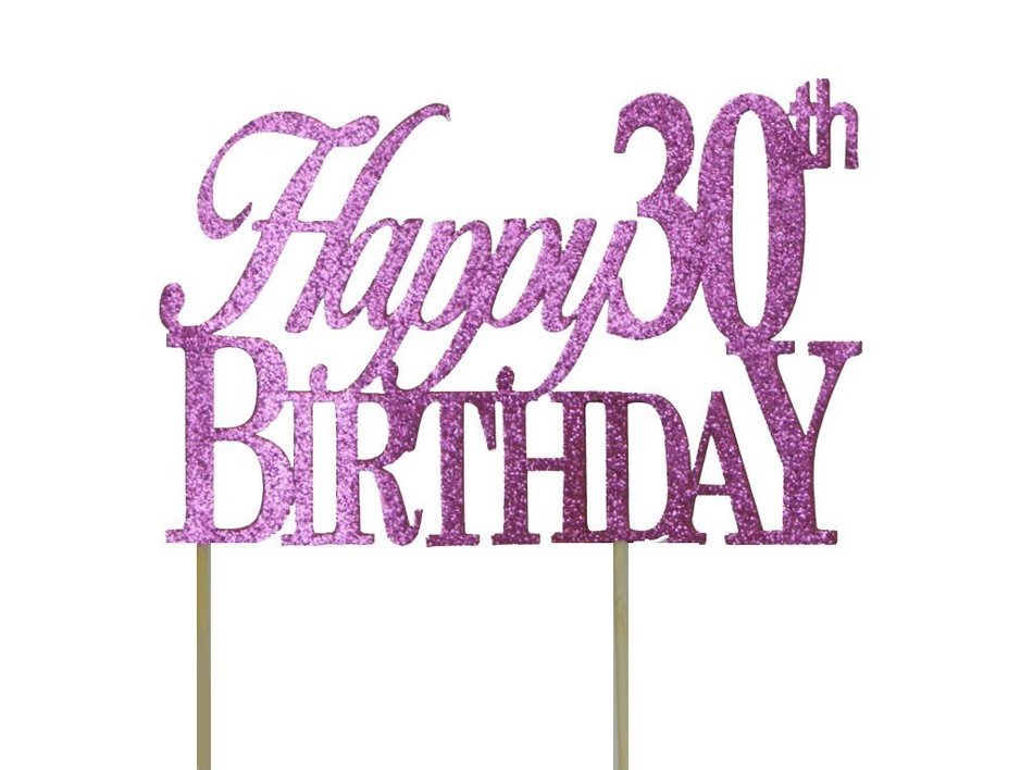 All About Details Pink Happy-30th-birthday Cake Topper