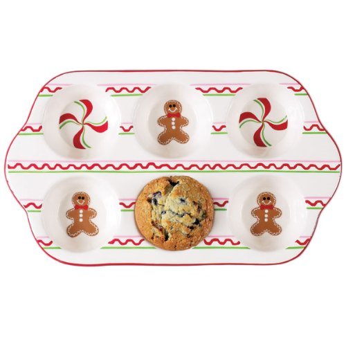 Boston Warehouse Sugar and Spice Six Cup Muffin Baking Pan, 15-Inch by 8-3/4-Inch by 1-1/2-Inch