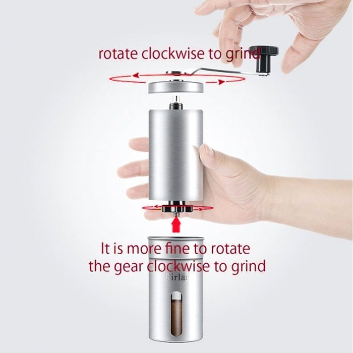 Firlar Premium Manual Coffee Grinder Stainless Steel Body Adjustable Ceramic Conical Burr Hand Crank Mill Grinds... N15