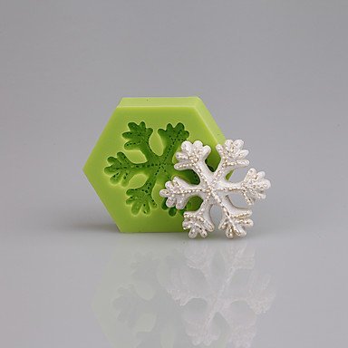 Sher Fonddant Cake Decorating Tools 3D Snowflake Christmas Silicone Mold for Cupcake Candy Chocolate Soap Clay...