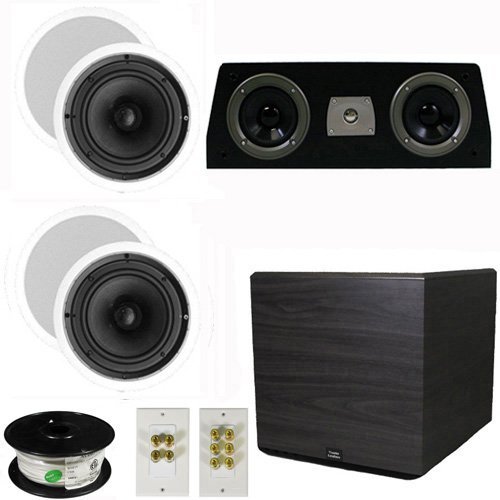 Theater Solutions 5.1 Home Theater 6.5" Speaker Set with Center, 15" Powered Sub and More TS65CC51SET8