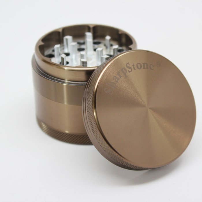 Sharp Stone Official Authentic Medium 4 Piece Grinder Hard Top 2.2 Inches Copper Green + Free Performance Technology... N2