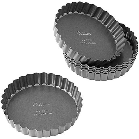 Wilton Advance Select Premium Nonstick 4-Inch Tart/Quiche Pans in Gunmetal (Set of 6) N4