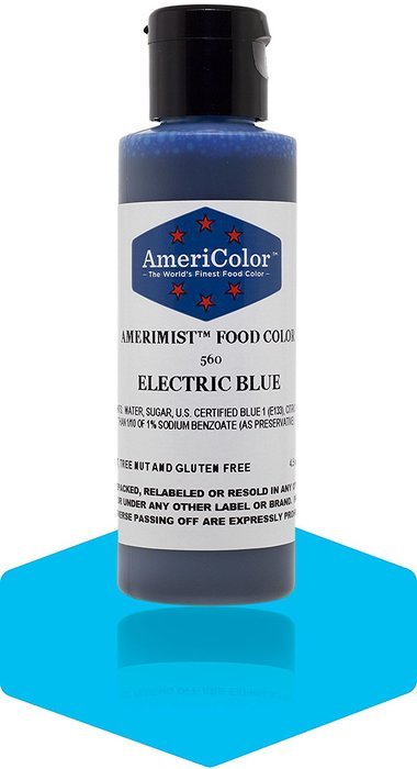 Badger Air-Brush Company AC-560 Americolor Amerimist 4-1/2-Ounce Edible Airbrush Ready Food Color, Electric Blue