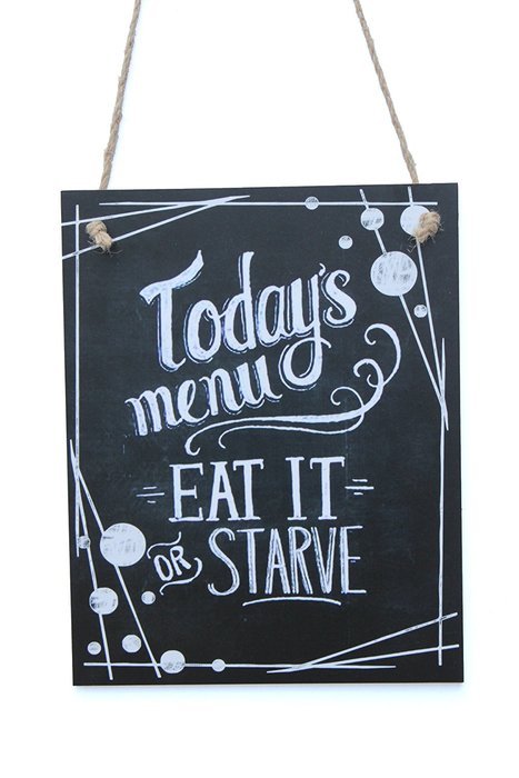 Today's Menu Eat It Or Starve Chalk Sign By meijiafei