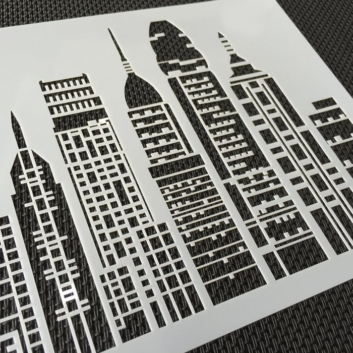 ART Kitchenware Skyscrapers Stencil for Cake Decorating Cake Border Decoration Mold ST-865-3 Color Beige N4