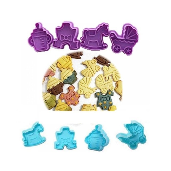 TXIN Fashion Useful Baby Clothes Shower Hand Press Stamp Biscuit Cookie Plunger Cutter Mold N3