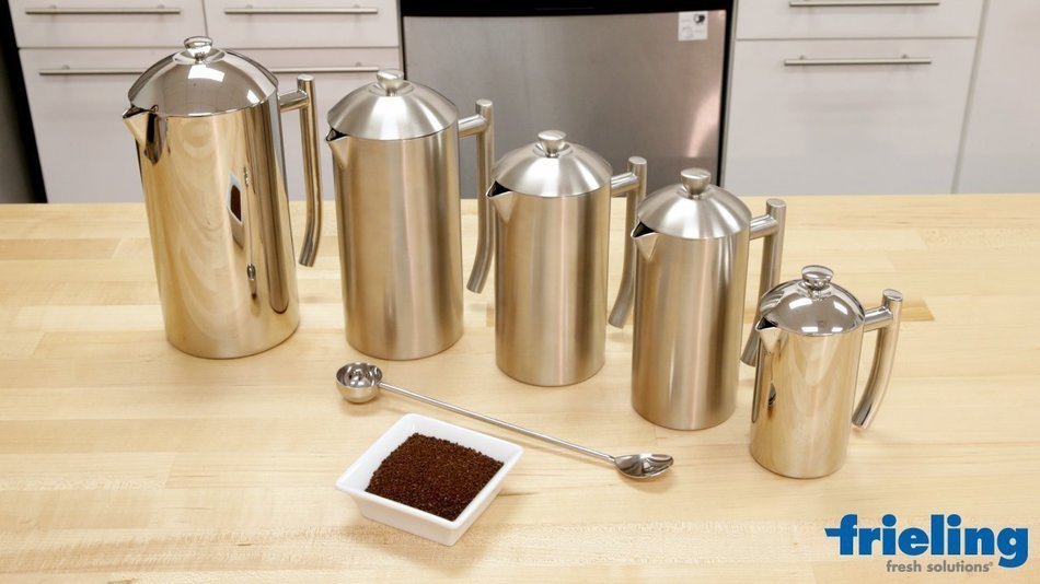 Frieling USA Double Wall Stainless Steel French Press Coffee Maker with Patented Dual Screen in Frustration Free... N6