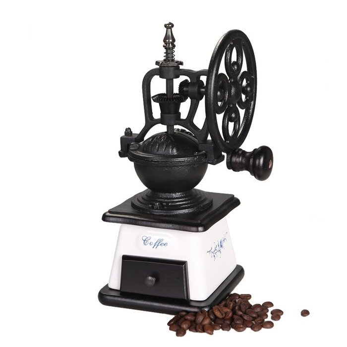 ASAPS Vintage Coffee Grinder (Black+White) N4